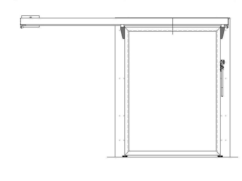 Porte congélateur coulissante industrielle INE06 ALU GAUCHE - 1700x2400mm