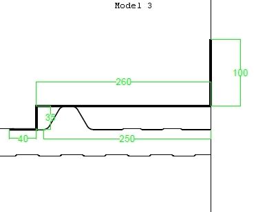 Bande de rive contre mur NCN 4 - RAL 7016