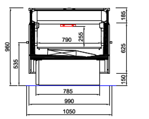 Ilot Diamond SQ 150 BT/TN avec vitres coulissantes