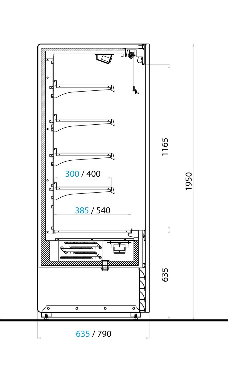 Vitrine murale réfrigérée Star 120 D63 Blanc